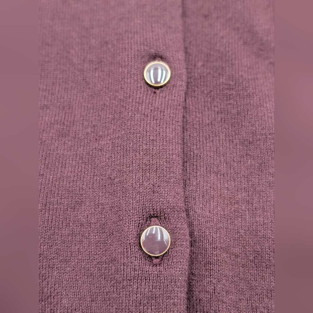 NWT Ann Taylor Factory Sz Small Women Burgundy|Purple Cardigan Soft Cotton|Nylon - Picture 9 of 16